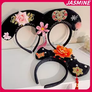 JASMINE Cổ Hoàng Gia Hoàng Gia Nữ Hoàng Công Chúa Mũ Đội Đầu Cổ Điển Hanfu Sườn Xám Tóc Vòng Phụ Kiện JASMINE