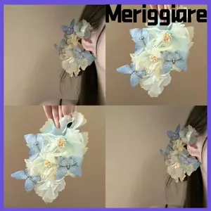 Kẹp Tóc Hoa MERIGGIARE, Vuốt Tóc Hoa Lãng Mạn, Bướm Thanh Lịch Nhựa Bên Nổ Kẹp Bên Kẹp Tóc