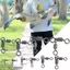 FUHUIOT Tam Giác Khớp Nước Mặn Nước Ngọt Trolling Móc Kết Nối Xoay 360 3 Chiều Xoay Câu Cá Câu Cá Chữ Thập Thuyền Biển Đầu Nối Câu Cá