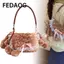 Túi Tote sang trọng FEDAOG, Túi đeo vai lông tơ thẩm mỹ ren chắp vá, Y2k Tất cả các trận đấu Túi đeo nách nơ cổ tích ngọt ngào