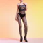 SWSW Gợi Cảm Kẻ Sọc Băng Ren Sling Ống Top Jumpsuit Nữ Fishnet Ren-Up Cám Dỗ Fishnet Vớ Quần Gợi Cảm Giường Hình Ảnh