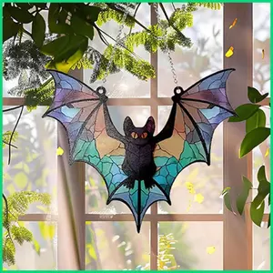 Đồ trang trí dơi cho Halloween Acrylic Đồ dùng dự tiệc chịu thời tiết ngộ nghĩnh Đồ trang trí Halloween Bát Nghệ thuật treo tường cho jiwvn