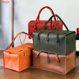Túi gói quà THEGIRL8B, Hộp đóng gói cầm tay dung tích lớn PU, Thời trang rỗng có mặt dây chuyền Hộp lưu trữ quà tặng Lễ hội thuyền rồng