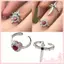 COO Gói 2 Phong Cách Gothic Nhẫn Trái Tim Hợp Kim Có Thể Điều Chỉnh Trang Sức Unisex