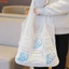 Túi đeo vai dệt THEGIRL8B, Túi Tote móc Conch thêu, Dung tích lớn thông thường Túi xách dệt kim Polyester phong cách Hàn Quốc lưu trữ