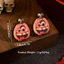 Bộ 5 Đôi Halloween Sáng Tạo Ngộ nghĩnh Bằng Gỗ Dễ Thương In Hình Bí Ngô Cảm Xúc Gói Bông Tai