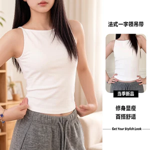 Áo yếm cổ phẳng có ren dành cho nữ mùa hè phù hợp với dáng ôm ôm hơn trông không tay Áo thể thao thể dục hàng đầu B4JF