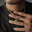Dây chuyền thép không gỉ đơn giản Nelace Hip Hop Mặt dây chuyền hướng dương hình học Choker Trang sức nam [Mina]