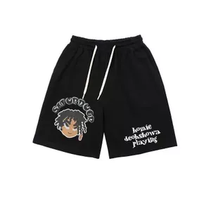 Mỹ Hip Hop Vui Nhộn Hoạt Hình In Quần Short Thể Thao Nam Mùa Hè 2024 Đường Phố Rời Thường Ngày Ống Rộng Năm Điểm Quần Nữ VKMK