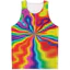 Rainbow Vortex 3D Tank Top Dành Cho Nam, In Kỹ Thuật Số Không Tay, Bông Tai Kẹp Y2K Dạo Phố Tập Gym Tee