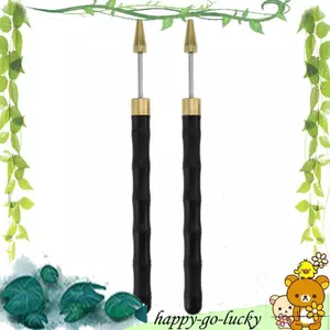 Tay cầm bằng gỗ mun, Dụng cụ nhuộm- Con lăn nhuộm cạnh da 2 chiếc, Cấu hình vòng bi đôi để lăn mịn