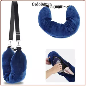 ORDOBOX Cổ Nhồi Bông, Gối Cổ Du Lịch Vải Chống Thấm Nước, Mang Theo Di Động Siêu Mềm Fuzz Túi Du Lịch Gối