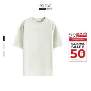 Áo Thun Tay Ngắn Vải Cotton Trơn Phối Tape Form Loose - Routine 10S25TSS052