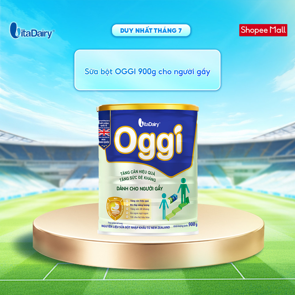 Sữa bột Oggi dành cho người gầy - Bổ sung năng lượng, hỗ trợ tăng cân khoẻ - Lon 900g