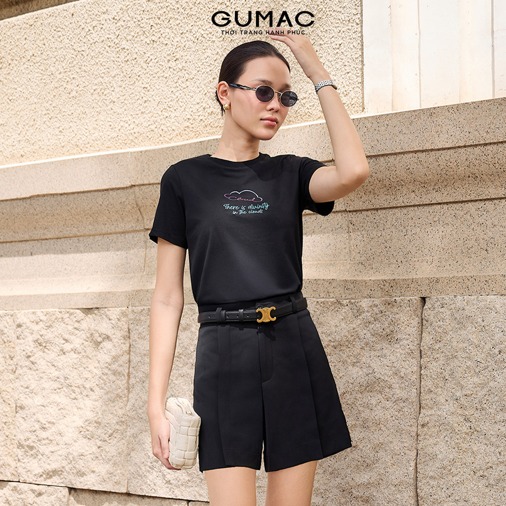 Quần Short Nữ GUMAC Form A Kiểu Xếp Ly Có Lót Có Túi Thoáng Mát SHF04001