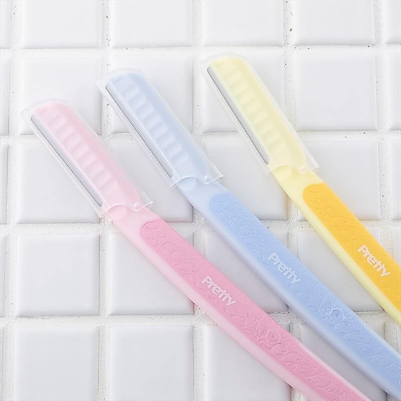 Dao Cạo Lông Mày Cán Dài Kai Pretty 01628-GA0053 Set 3 cây