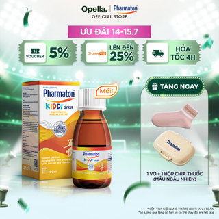 Siro Pharmaton Kiddi giúp trẻ ăn ngon, giúp xương chắc khỏe, hỗ trợ sự phát triển toàn diện của trẻ - chai 100ml