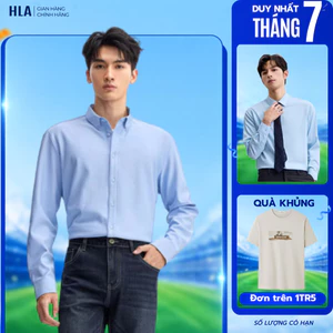 Áo Sơ Mi Nam HLA Dài Tay Công Sở Cao Cấp - Mềm Mịn, Thoáng Mát, Dễ Ủi, Form Dáng Lịch Lãm