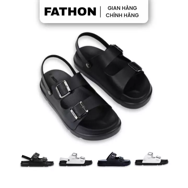 DA09 - Dép nam nữ quai ngang slipper Pathon quai da fiber và đế PU có quai hậu và không có quai hậu