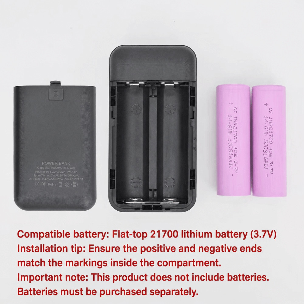 MISUPS Power Bank, Vỏ pin rỗng có thể tháo rời, Chất lượng cao cho 2 chiếc Hộp rỗng 21700 pin (Không bao gồm pin) | BigBuy360 - bigbuy360.vn