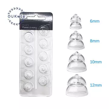 OUKwca 10 Chiếc Máy Trợ Thính Nút Tai Mái Vòm Silicon Mở Phù Hợp Đầu Tai Có Thể Thay Thế Phụ Kiện Máy Trợ Thính 6 / 8 / 10 / 12 Mm Mất Thính Lực Mới