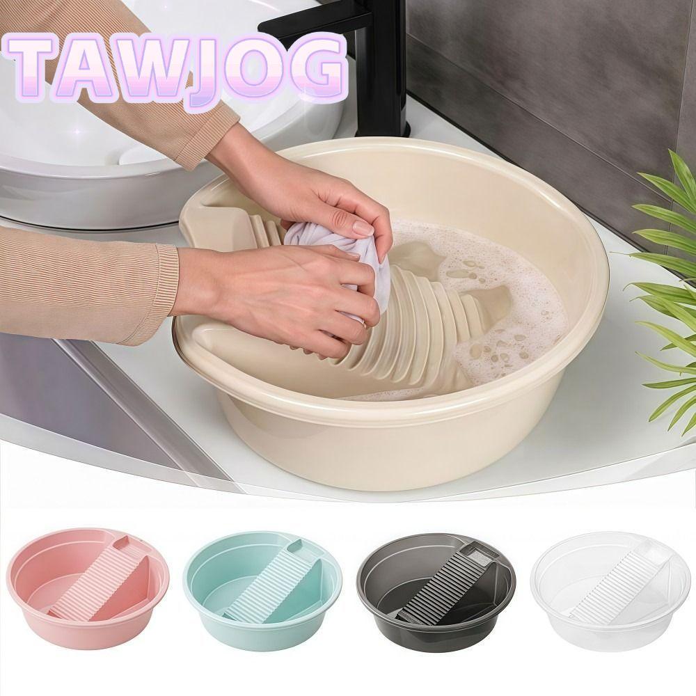 TAMJOG Chậu Giặt đồ Kèm Tấm Chà Quần áo - Nhựa Chịu Lực, Siêu Bền - Dùng Cho Gia đình, Tiện Lợi