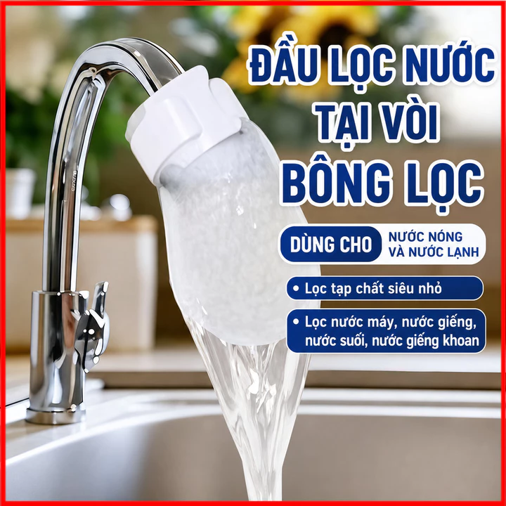 Đầu Lọc Nước Tại Vòi, Bọc Lọc Vòi Nước Lọc Cặn Bẩn, Bông Lọc Nước Nhà Bếp Nhà Tắm Dùng Cho Mọi Loại Vòi