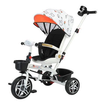 Xe đẩy em bé Xe ba bánh trẻ em Xe đạp trẻ em Xe đẩy em bé Có thể ngả lưng và xoay được Âm nhạc và ánh sáng
