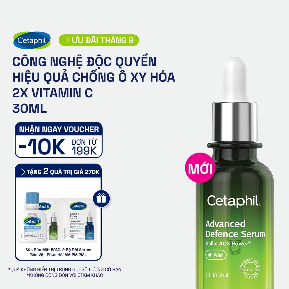 Serum Tinh chất bảo vệ, dưỡng da ban ngày Cetaphil Advanced Defence 30ml