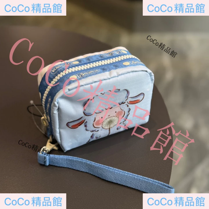 Lishijinya Lamb Nhẹ Chống Thấm Nước Dây Đeo Tay Ly Hợp Chìa Khóa Ví Đựng Tiền Xu Túi Bảo Quản Túi Đựng Mỹ Phẩm Nữ Túi Vuông Nhỏ Túi Đựng Mỹ Phẩm In AB Side 6701 – 3