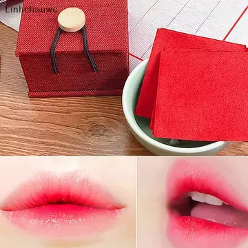 Linhchau 12pcs giấy Son môi Trung Quốc Cổ Đại lâu dài Son bóng sexy màu đỏ màu hồng nhung Son môi phụ nữ mỹ phẩm VN
