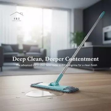 RO > Cây lau nhà sàn phẳng Bóp cây lau nhà miễn phí Wringing Làm sạch sàn Cây lau nhà Tấm lót sợi nhỏ Cây lau nhà lười Sử dụng ướt hoặc khô Dụng cụ làm sạch nhà Mới
