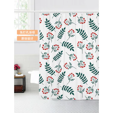 Đơn Giản Hoa ins Bắc Âu Tắm Rèm Phòng Tắm Chống Thấm Nước Chống Nấm Mốc Vệ Sinh Phân Vùng Rèm Cửa Rèm Rèm Rèm Treo Rèm