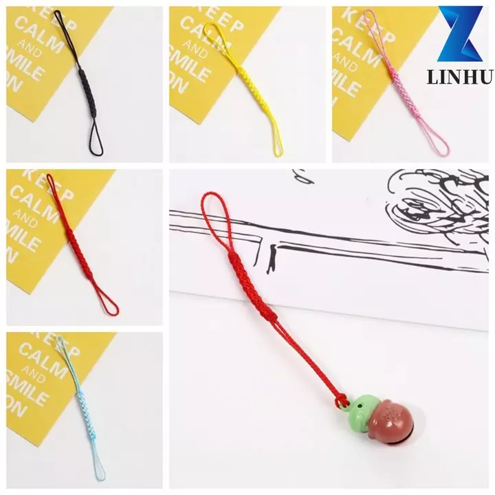 LINHU Dây đeo điện thoại LINHU, Dây buộc chìa khóa Tay dệt kim Diy Dây điện thoại, Dây treo điện thoại Hai đầu bện màu trơn Dây buộc điện thoại Phụ kiện móc khóa