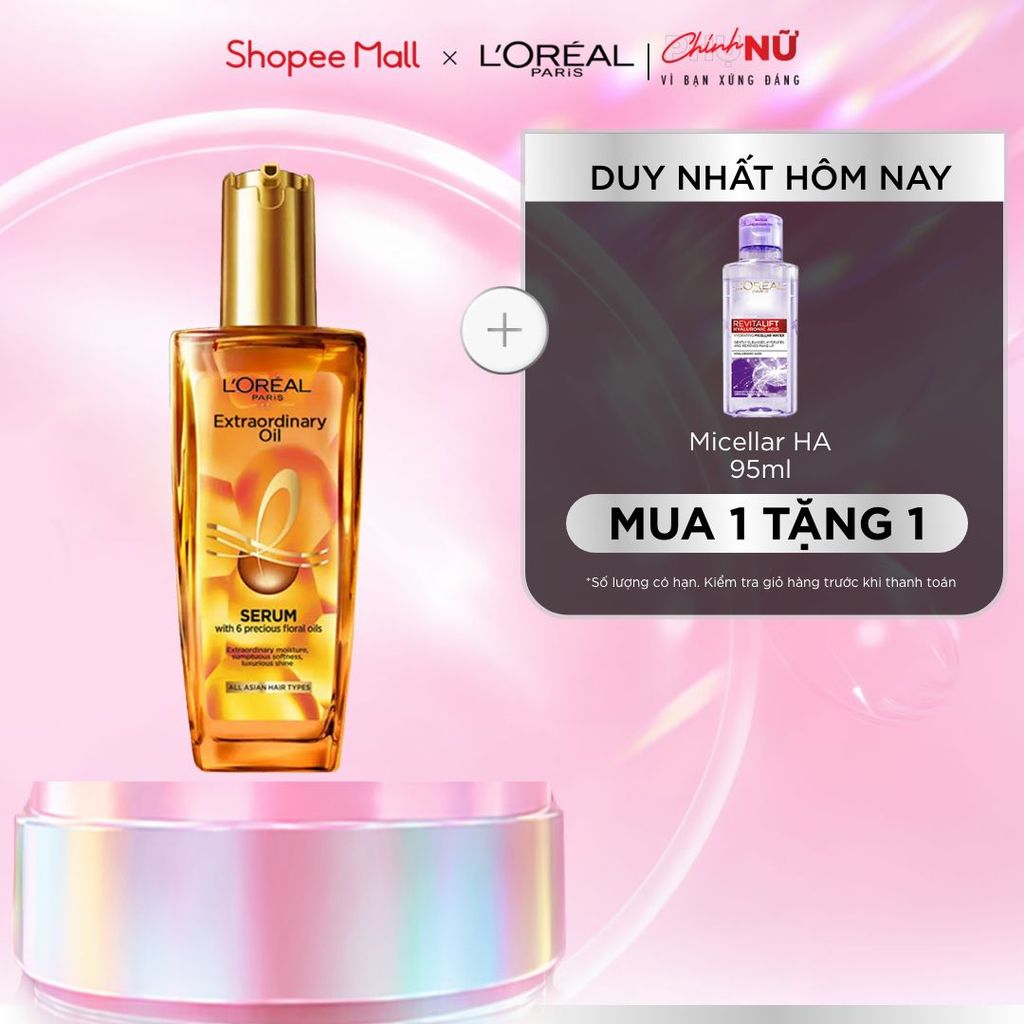 Dầu dưỡng tóc chiết xuất tinh dầu hoa tự nhiên L'Oreal Paris Elseve Extraordinary Oil Ultra Nourishing 100ml