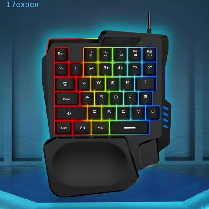 Bàn phím đơn EXPEN, Bàn phím một tay siêu mỏng USB, Bàn phím cơ chơi game Mini 3 màu có dây đa chức năng Bàn phím cơ chơi game PC để bàn