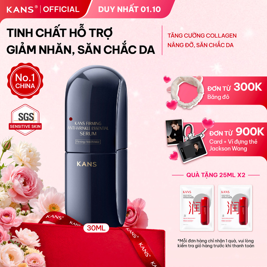 [HÀNG MỚI VỀ] KANS Serum Săn Chắc Da & Giảm Nếp Nhăn 30ml Giúp Tăng Độ Đàn Hồi, Hỗ Trợ Thúc Đẩy Collagen, Chống Lão Hóa