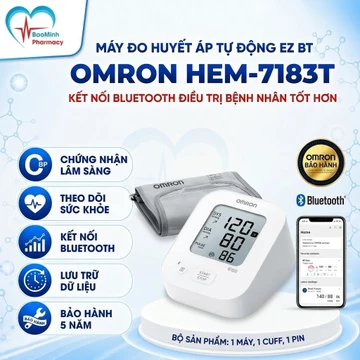 (Dòng mới 2026) Máy Đo Huyết Áp Bluetooth OMRON HEM-7183T1-AP EZ BT - Không kèm Adapter