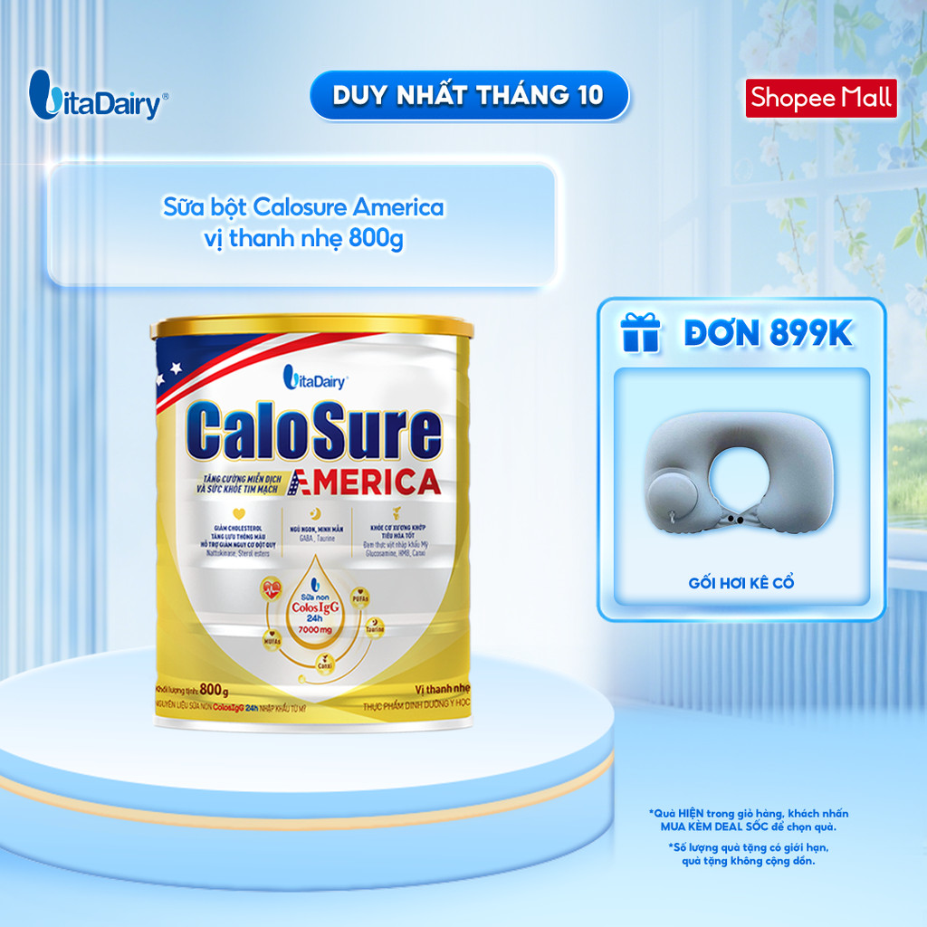 Sữa bột Calosure America vị thanh nhẹ giúp bảo vệ cơ xương khớp, tim mạch - Lon 800g