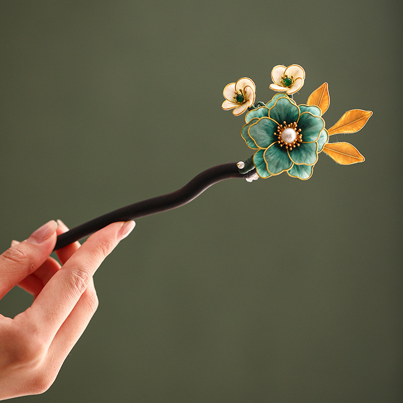 Kẹp tóc cổ điển hình lily, phong cách mới và Trung Hoa