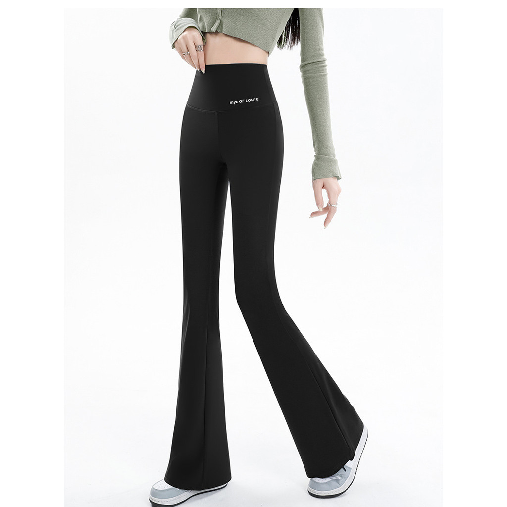 Quần loe màu đen chắc chắn dành cho nữ Quần legging vừa vặn