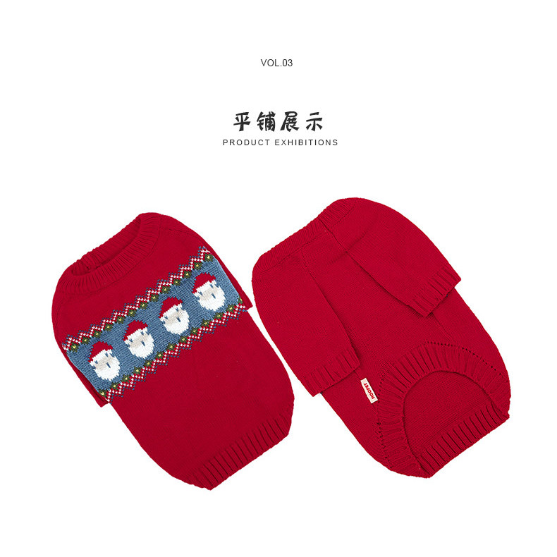 【Ready Stock】 Cat Clothes Winter Red Festive New Year Sweater Cat Cat Muppet New Year Pet Kitten New Year Greeting Anti-Lint 35dl