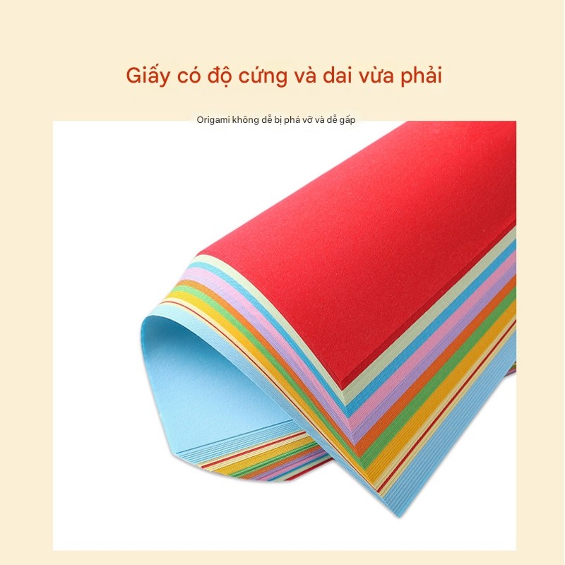 M6B8 Giấy màu 160 gsm gấp hoa, origami, in ấn ( 10 màu tổng 100 tờ) nhiều kích thước MALAN