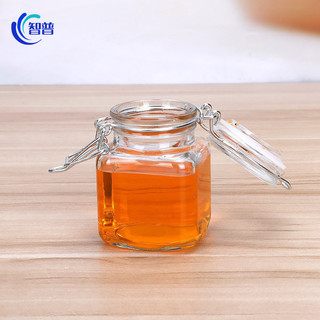 Khóa Lọ Thủy Tinh 100ml Thủy Tinh Trong Suốt Bảo Quản Bình Khóa Kín Lọ Kẹo Mật Ong Uống Chai Trống DE3F