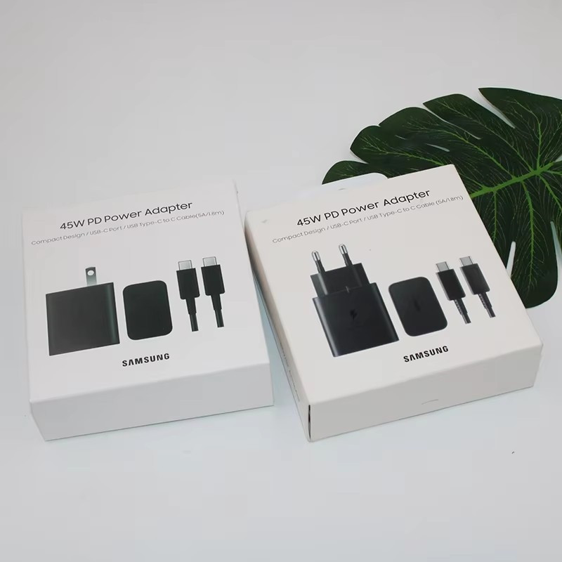 EP-T4510 SAMSUNG 45W PD PPS Bộ sạc GaN siêu nhanh EU / Mỹ chính hãng + Cáp 1.8M 5A Type C cho Galaxy S25 S24 FE Ultra A56 A55