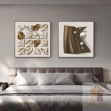 Tranh treo tường tráng gương Trừ tượng bỘ 2 bức tranh decor phòng ngủ phòng khách phòng trọ phòng gameming phòng live