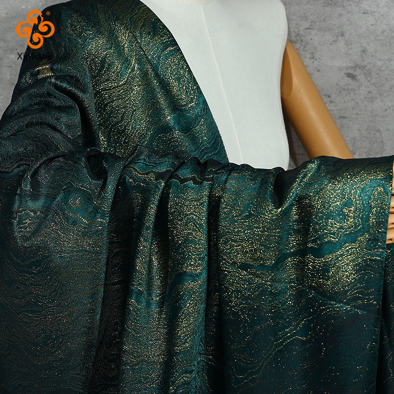 Retro Kim Loại Galaxy Satin Thổ Cẩm Vải Jacquard Cho Hanfu Mamian Váy Truyền Thống Trung Quốc Quần Áo DIY May