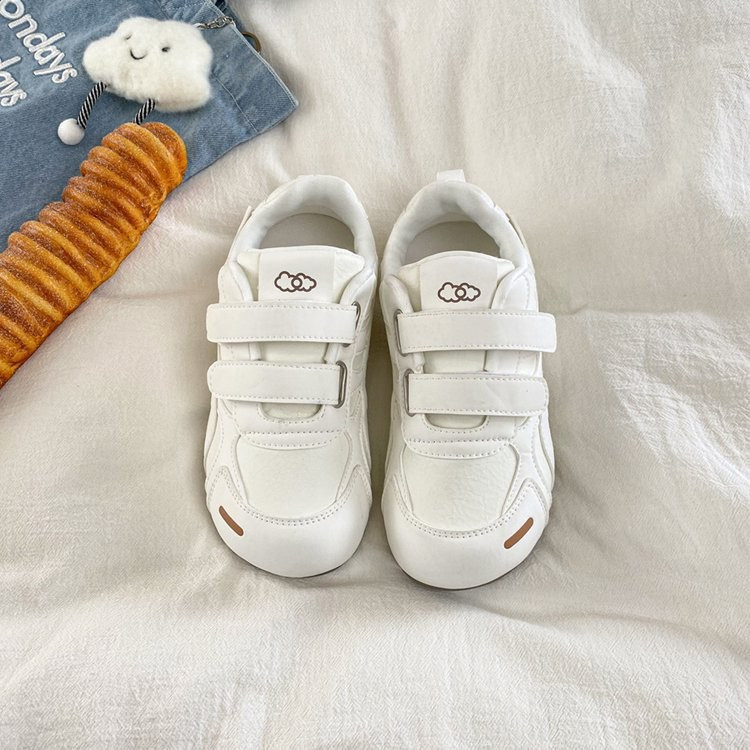 Thời Trang Velcro Ngón Chân Tròn Dễ Thương Đế Dày Sinh Viên Giày Thể Thao Mùa Thu Phong Cách Mới Mặc Hàng Ngày Chống Trơn Trượt Chống Mài Mòn Nhẹ Thể Thao Sneake