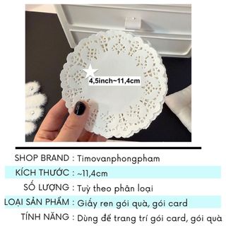 Giấy Ren Tròn Trang Trí Đồ Gói Card Decor Vintage Làm Thiệp Dán Scrapbook Timo GQ64