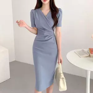 Đầm xanh tiểu thư dáng dài suông nữ mùa hè sang chảnh đầm công sở dự tiệc body sang thiết kế